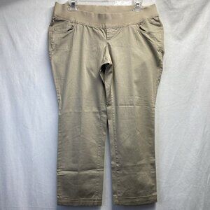 Old Navy Maternity Cuffed Ankle Pants Women Size 2 Khaki Stretch With Pockets